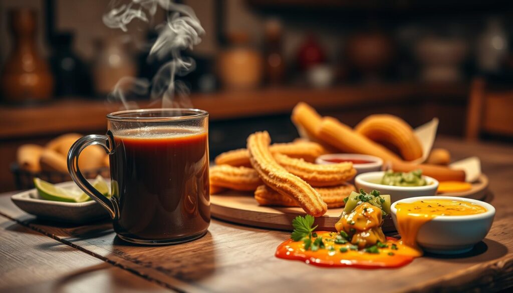 Champurrado with Mexican Appetizers